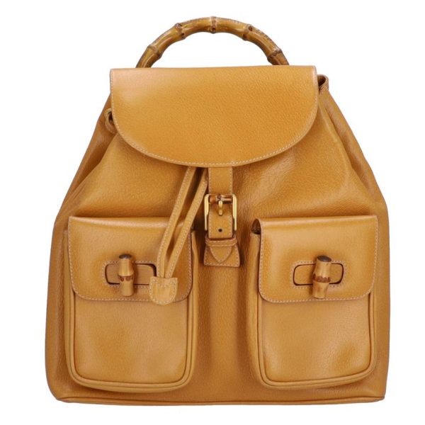 02763 1 Gucci Bamboo Rucksack Yellow