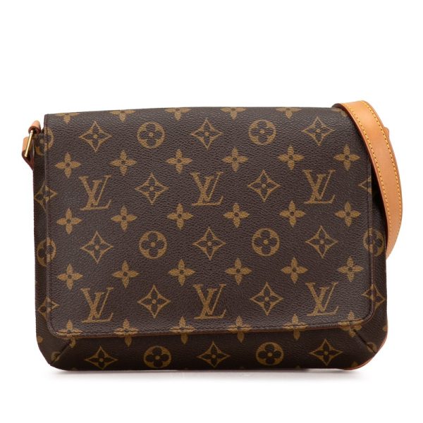 027iuqehom1r5lbx 1 Louis Vuitton Monogram Musette Tango Short M51257 Brown