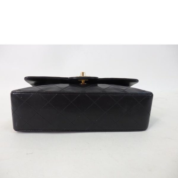 02836 4 Chanel Matelassé W Flap Chain Shoulder Bag 23 Black