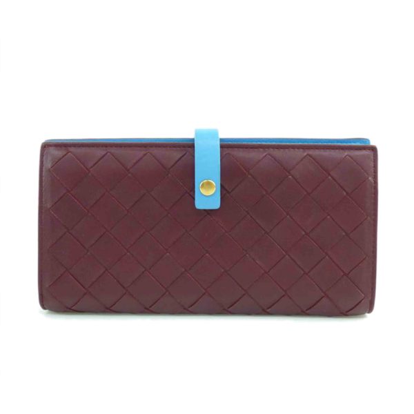 02853 1 Bottega Veneta Intrecciato Leather Long Wallet