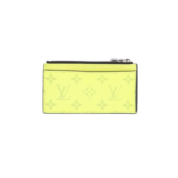 02867 1 Louis Vuitton Coin Card Holder Taiga Wallet Yellow