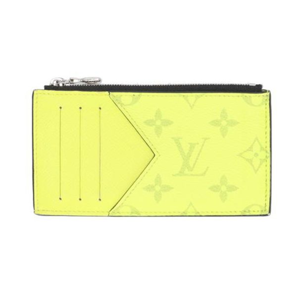 02867 2 Louis Vuitton Coin Card Holder Taiga Wallet Yellow