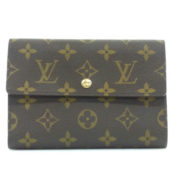 03020 1 Louis Vuitton Porte Tresor Etuit Papier Monogram Wallet Brown