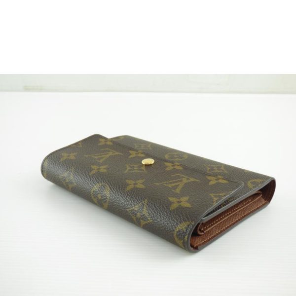 03020 3 Louis Vuitton Porte Tresor Etuit Papier Monogram Wallet Brown