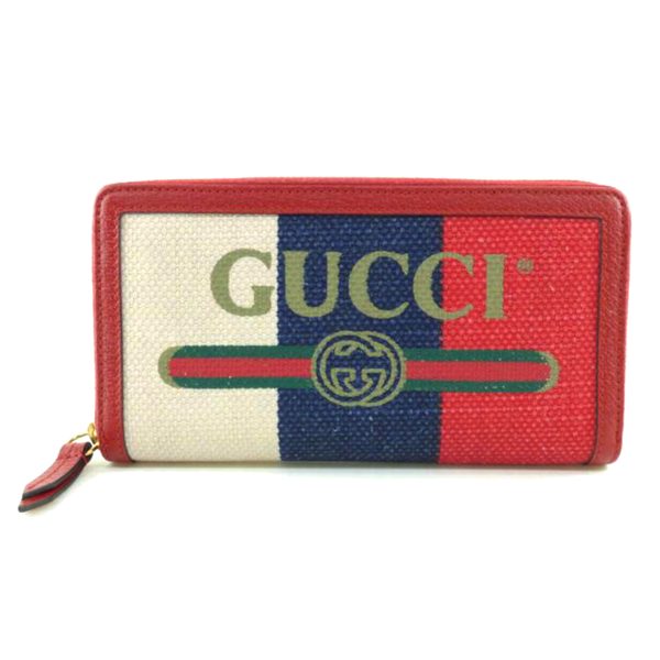 03037 1 Gucci Round Zipper Long Wallet Beige