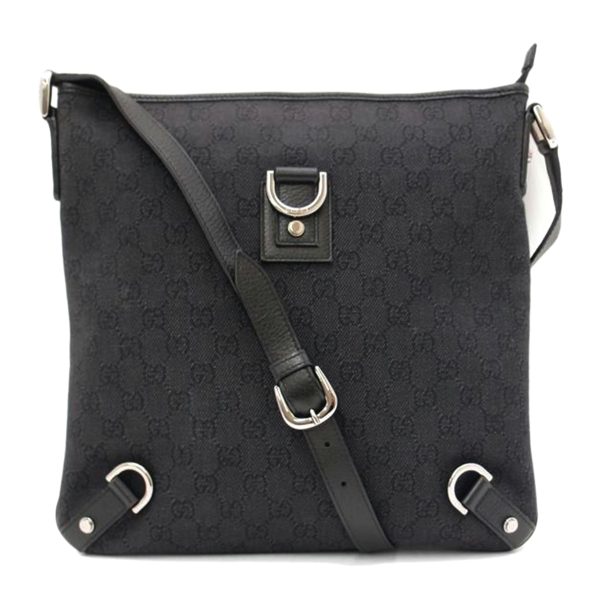 03059 1 Gucci GG Canvas Shoulder Bag Black