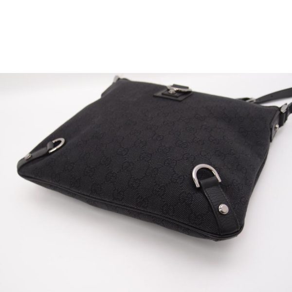 03059 3 Gucci GG Canvas Shoulder Bag Black