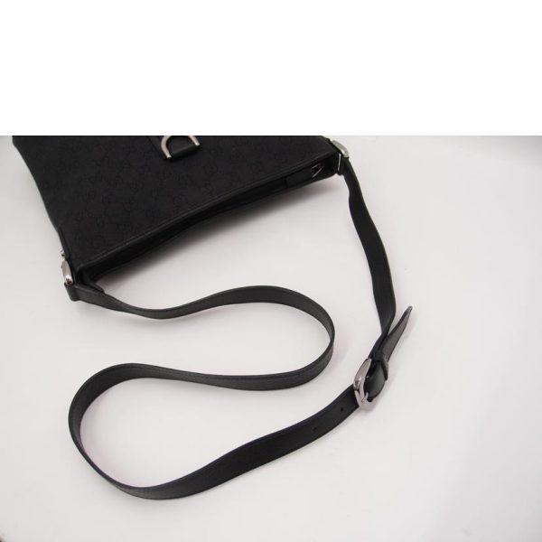 03059 4 Gucci GG Canvas Shoulder Bag Black