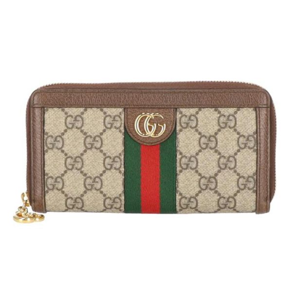 03090 1 Gucci Gg Supreme Round Zipper Wallet