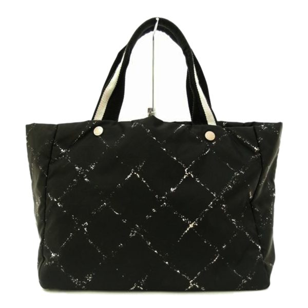 03097 1 Chanel Old Travelline Tote MM Bag Black