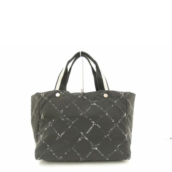 03097 2 Chanel Old Travelline Tote MM Bag Black