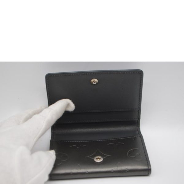 03239 3 Louis Vuitton Ludlow Monogram Matte Wallet Black