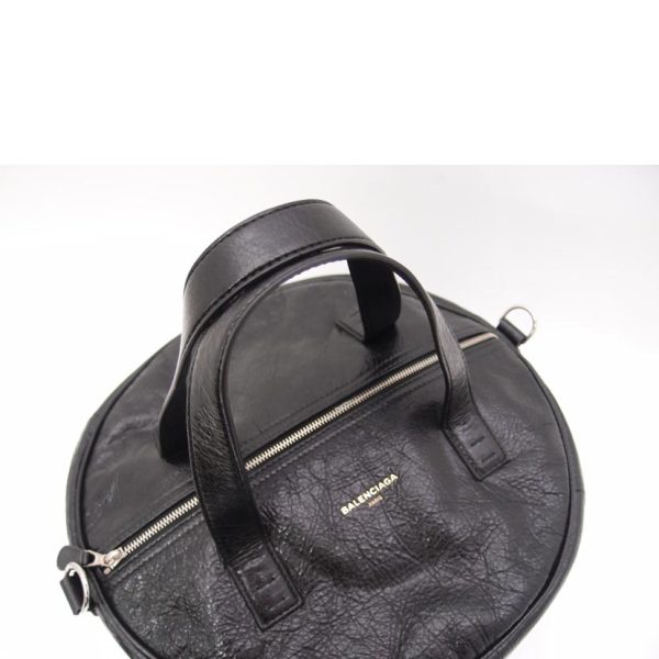 03400 3 Balenciaga Air Hobo Leather Solid Shoulder Bag Black