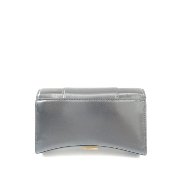 03482 2 Balenciaga Hourglass Mini Chain Wallet Black