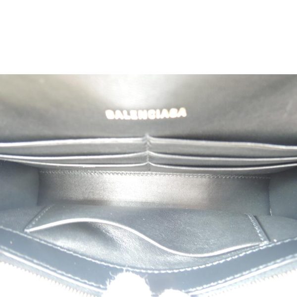 03482 4 Balenciaga Hourglass Mini Chain Wallet Black