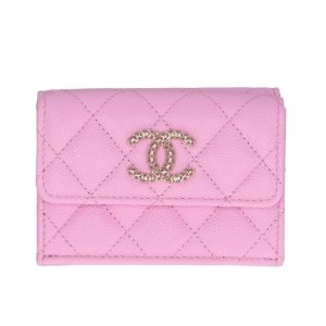 03520 1 CHANEL long wallet W hook button beige T12624