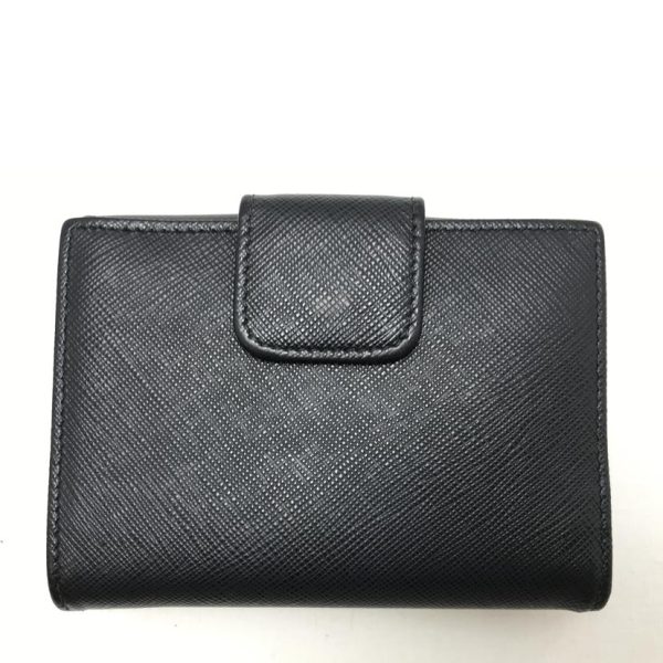 03623 2 Prada Saffiano Bifold Wallet Bag Black