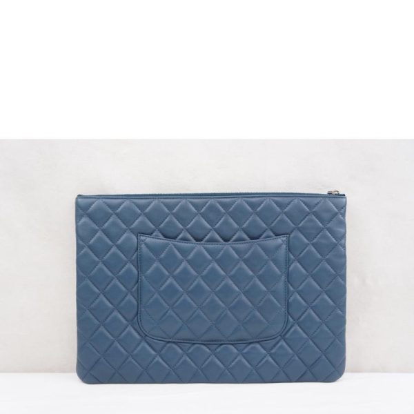 03633 2 Chanel Matelasse Clutch Bag Black