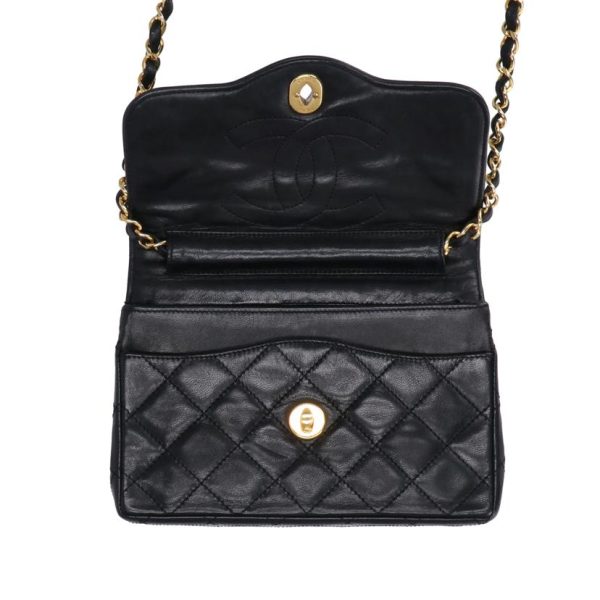 03797 3 Chanel Matelasse Chain Shoulder Bag Black