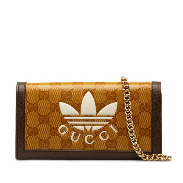 03pxaz7xevzcyf8g 1 Gucci x Adidas Crossbody Chain Shoulder Wallet Brown