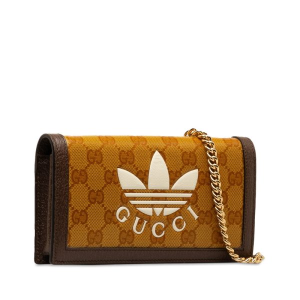 03pxaz7xevzcyf8g 2 Gucci x Adidas Crossbody Chain Shoulder Wallet Brown