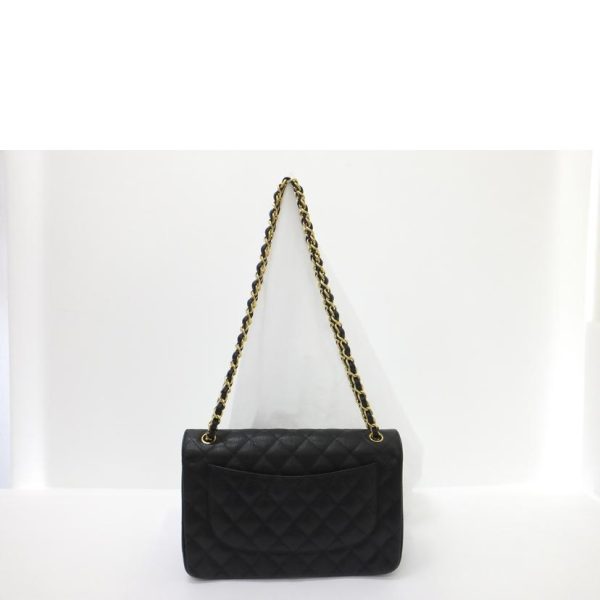 04114 2 Chanel Vintage Lambskin V Stitch Shoulder Bag Black