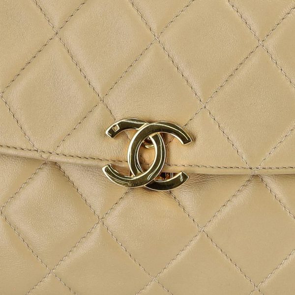 04152 11 Chanel Coco Handle 29 Caviar Skin 2WAY Bag Biege