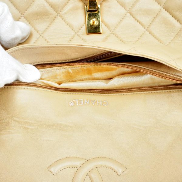 04152 15 Chanel Coco Handle 29 Caviar Skin 2WAY Bag Biege