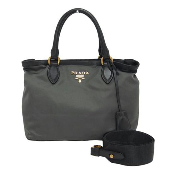 04200 1 Prada Handbag Nylon 2WAY Shoulder Bag Gray