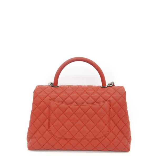 04206 2 Chanel Coco Handle 2WAY Tote Bag Red