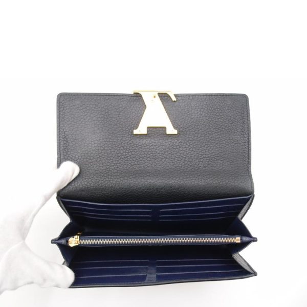 04209 4 Louis Vuitton Portefeuil Capucines Wallet Taurillon Noir Studs