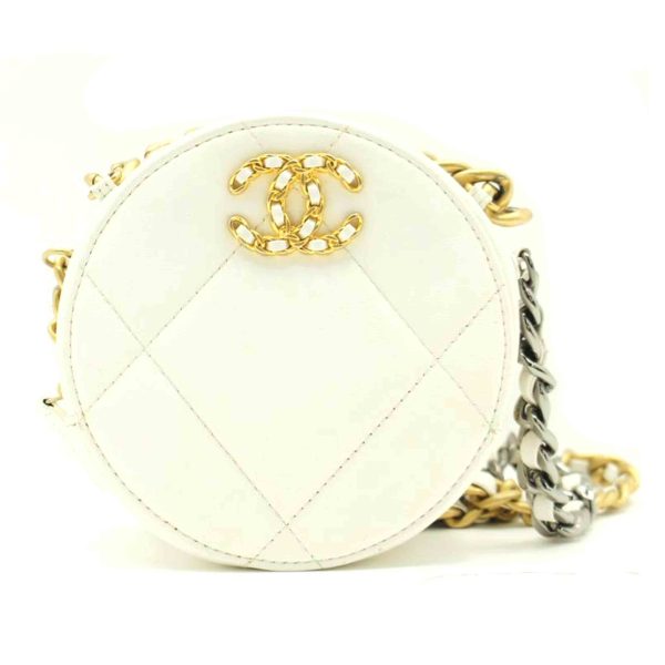 04220 1 Chanel 19 Round Shoulder Bag White