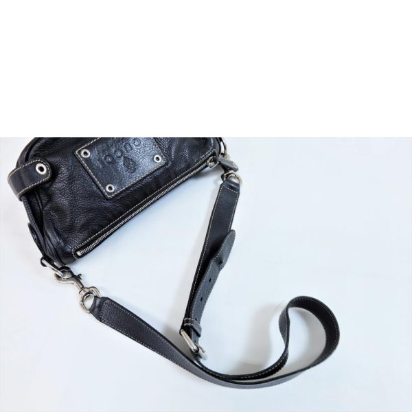 04264 4 Gucci Leather Body Bag Black