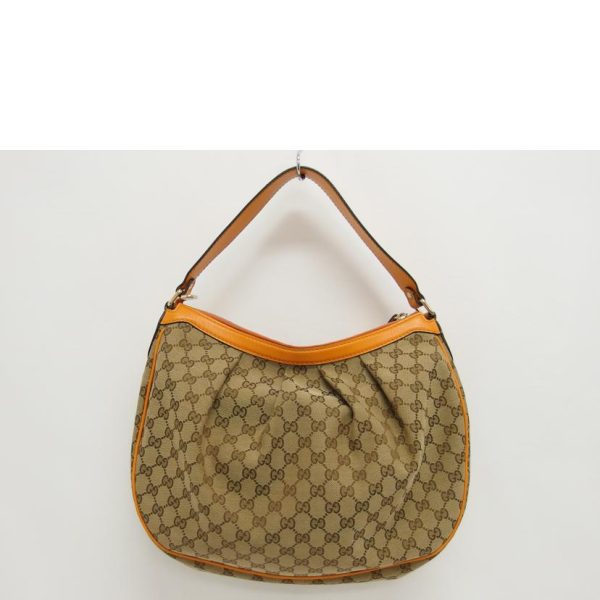 04289 2 Gucci Sookie GG Canvas One Shoulder Bag Beige Yellow