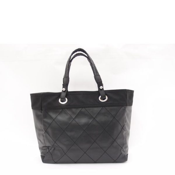 04308 2 Chanel Paris Biarritz Tote MM Bag Black