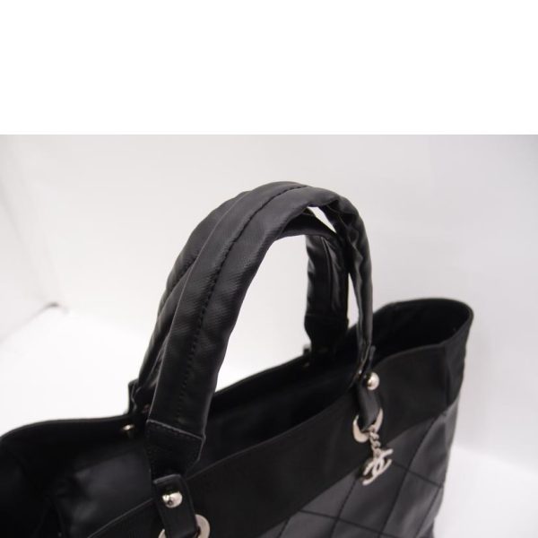 04308 4 Chanel Paris Biarritz Tote MM Bag Black