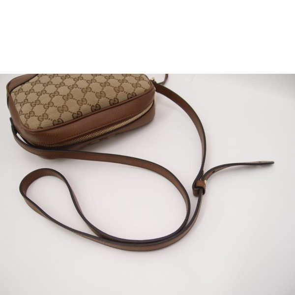 04414 4 Gucci GG Canvas Shoulder Bag Brown