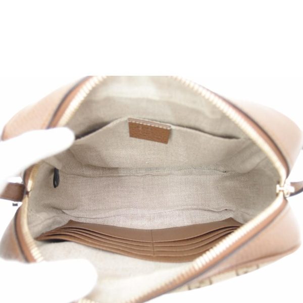 04414 5 Gucci GG Canvas Shoulder Bag Brown