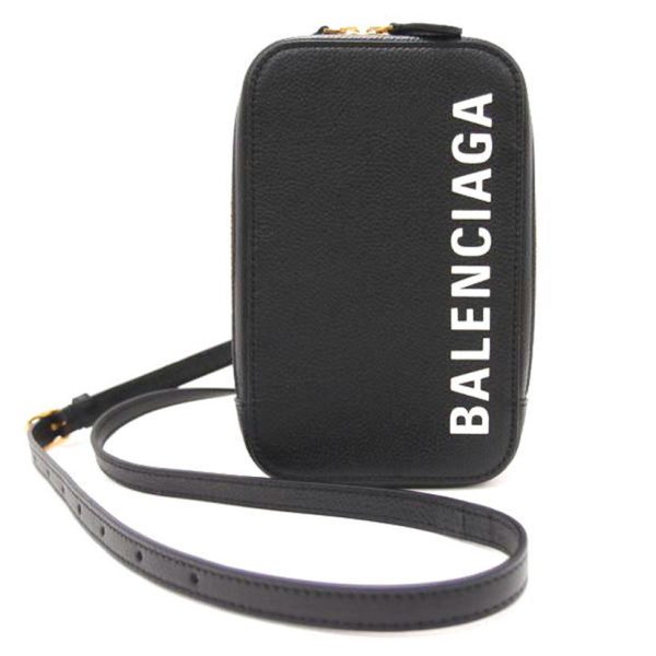 04421 1 Balenciaga Smartphone Leather Solid Holder Bag Black