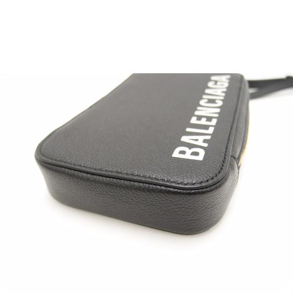 04421 3 Balenciaga Smartphone Leather Solid Holder Bag Black