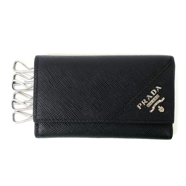 04478 1 PRADA Prada 6 Key Case Saffiano Bag Black