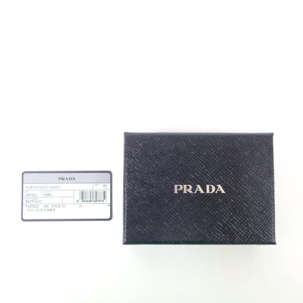 04478 9 PRADA Prada 6 Key Case Saffiano Bag Black