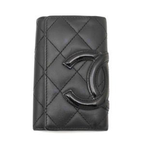 04572 1 Chanel Vintage Black Lambskin Chocolate Bar CC Tote