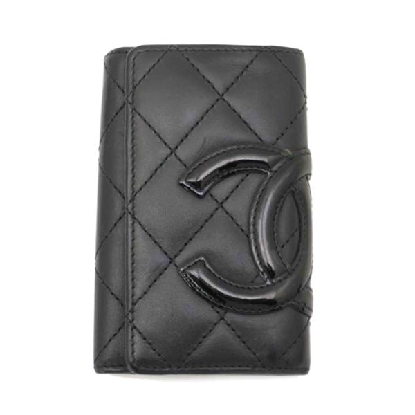 04572 1 Chanel Cambon Line Key Case Black