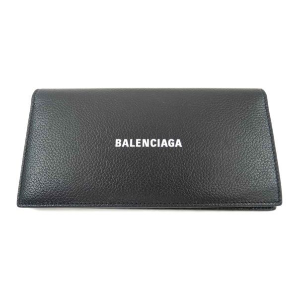 04593 1 Balenciaga Fold Long Wallet Bag Black