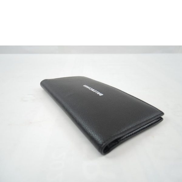 04593 3 Balenciaga Fold Long Wallet Bag Black