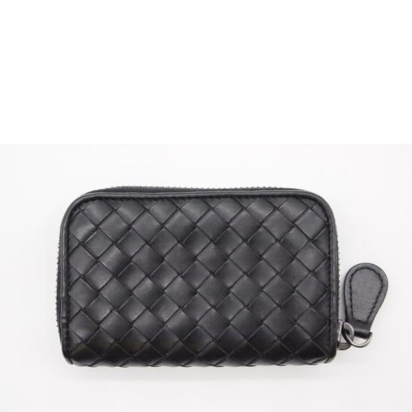 04611 2 Bottega Veneta Intrecciato Coin Case Black