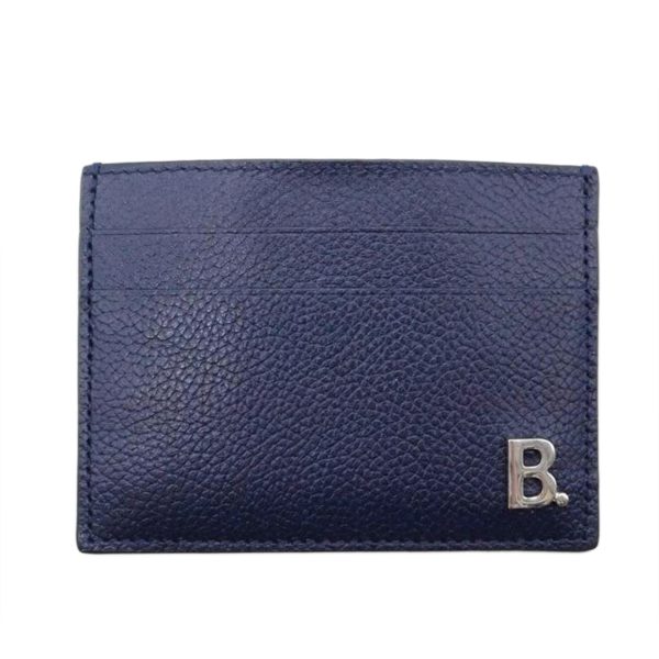 04628 1 Balenciaga B Logo Card Case Navy