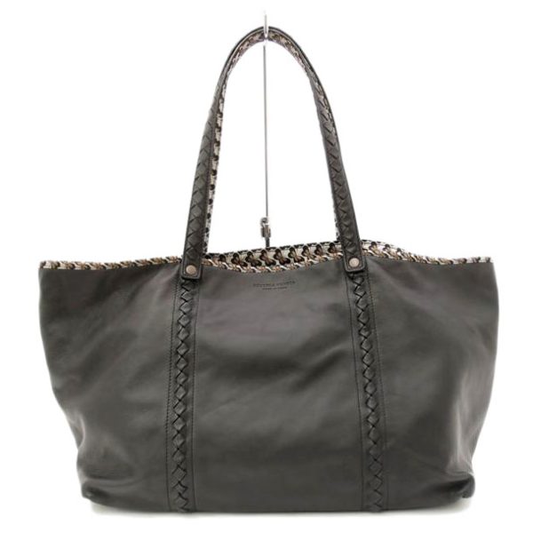 04629 1 Bottega Veneta Intrecciato Reversible Tote Bag Black Butterfly