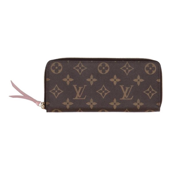 04725 1 Louis Vuitton Portefeuil Clemence Monogram Wallet Rose Ballerine